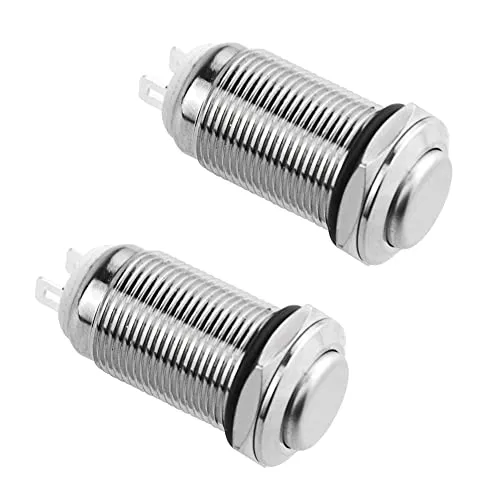 WMYCONGCONG 2 PCS 12mm Verriegelung Wasserdichter Metall-Druckknopfschalter Ein Aus 3A 250V AC