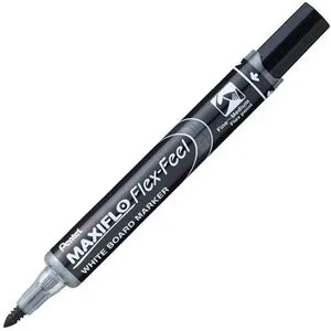 Pentel Whiteboardmarker Maxiflo Flex-Feel, schwarz, Rundspitze, Strichbreite 2-5mm flexibel, abwischbar
