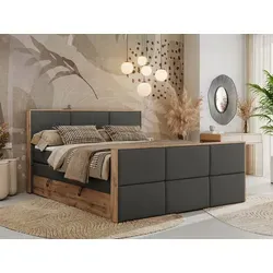Boxspringbett Albero 2 King Duo mit Bettkasten - Boxspringbett in grau mit praktischen Bettkasten, Höhe 113 cm, ideal für mehr Stauraum und höchsten Schlafkomfort.