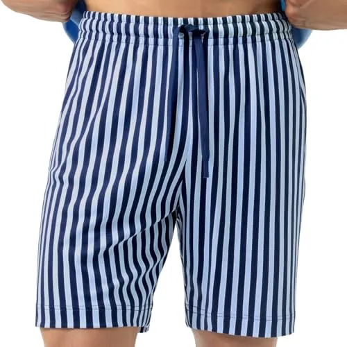 Mey - Graphic Stripes - Schlafanzug Hose (XL Far Blue) - Bequeme Schlafanzughose aus atmungsaktivem Interlock-Jersey mit weichem Bund und Kordelzug für optimalen Tragekomfort.