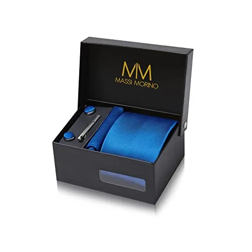 Massi Morino Krawatte Royalblau Set für Herren in blau von Massi Morino