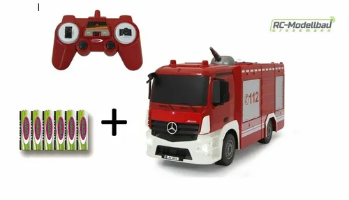 Jamara 404970 Feuerwehr TLF mit Spritzfunktion - RC-Modelle, Mercedes-Benz Tanklöschfahrzeug mit spritzfähiger Funktion für authentisches Spielerlebnis