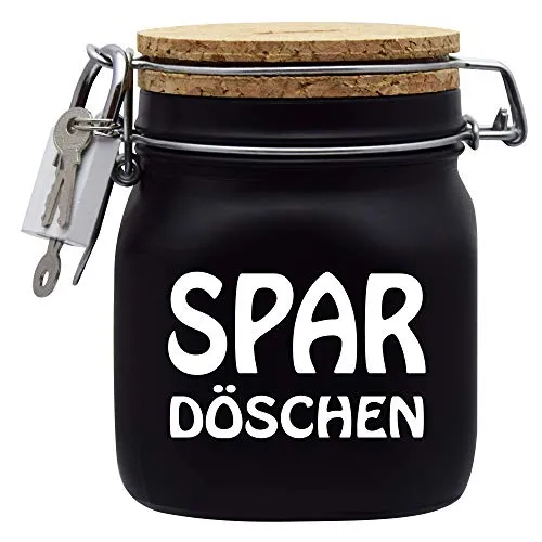 Spardose Spardöschen Geld Geschenk Idee Schwarz M