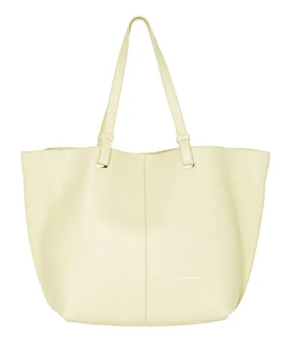 Marc O'Polo Schultertasche Bela Shopper - Hellgelb - Geräumige Shopper-Tasche aus hochwertigem Rindsleder, ideal für DIN A4-Unterlagen. Mit praktischer Unterteilung und robusten 60 cm langen Henkel für komfortables Tragen.