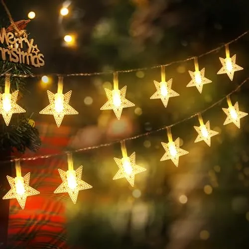 CNMTCCO Lichterketten Sterne, 6m mit 40 LEDs Fairy Lights, Batteriebetriebene, Christmas decorations, Schöne Dekoration für Weihnachten, Valentinstag, Hochzeiten und Partys