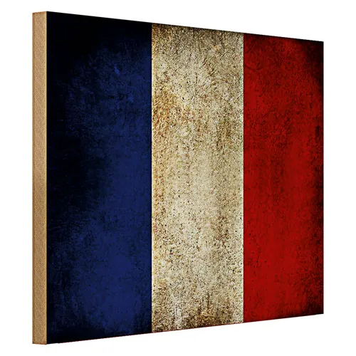 Holzschild Flagge 40x30cm Frankreich Fahne