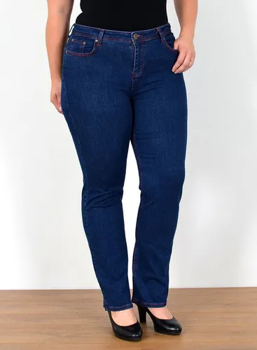 ESRA Straight-Jeans FG5 High Waist Damen Jeans Straight Leg Stretch Hose Übergröße Große Größe