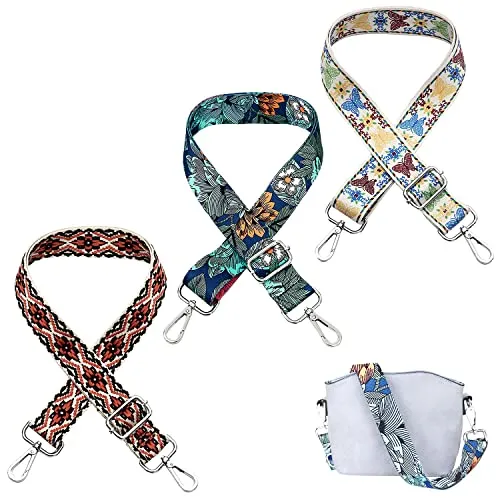 Taschengurt Schultergurt für Taschen Taschengurte zum Wechseln Schultergurt mit Karabiner Trageriemen Handtasche Schulterriemen Bunt Taschengurt Breit 3.8 cm 80-140cm Verstellbare Schultergurte…