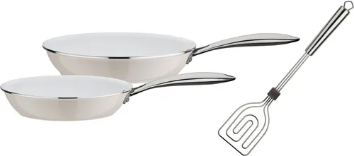 GSW Pfannen-Set CERAMICA color, Aluminium (Set, 3-tlg., 1x Bratpfanne Ø 24 cm, 1x Bratpfanne Ø 28 cm), Induktion