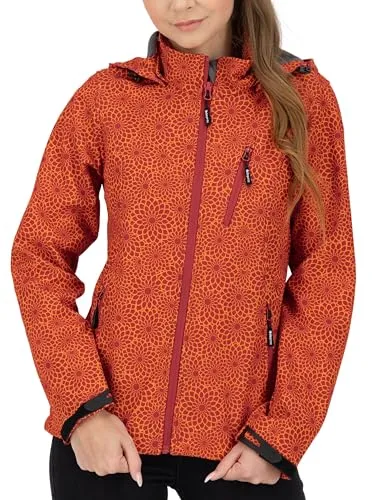 DEPROC ACTIVE Softshelljacke SHELBY PEAK DC, Damen - Funktionsjacke mit All-Over-Print, wasserabweisend und atmungsaktiv, ideal für aktive Outdoor-Aktivitäten und wechselhaftes Wetter.