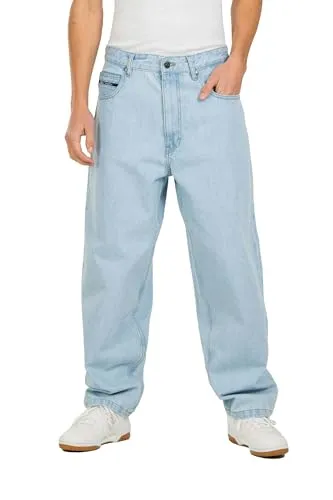 Reell Baggy Origin Light Blue 28/32 - Stylische Baggy Jeans aus flexiblem Denim-Stoff, ultra-breites konisches Bein und niedriger Anstieg für maximalen Komfort und lässigen Look.