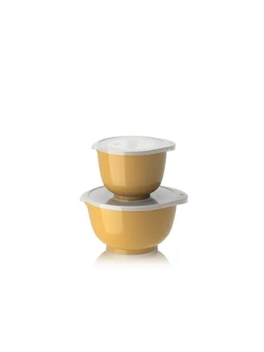 Rosti Schüssel-Set Margrethe New 4-tlg., Durostima, Curry - Schüssel-Set in leuchtendem Curry, aus langlebigem Durostima-Kunststoff, ideal für die Zubereitung und Präsentation von Speisen.