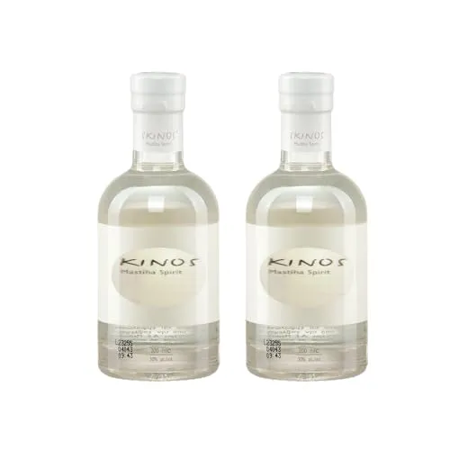 Skinos Mastiha Spirit Likör 2x 0,2l Flasche | Nr. 1 griechischer Liköre | Destillerie D&S | 30% Vol. | +20ml Jassas Olivenöl