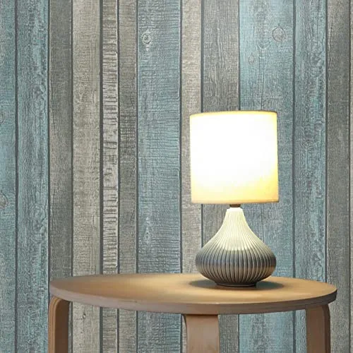 TADESSI Tapete Holz Mateo M1-No.56 Vliestapete Blau Grau Tapeten in Holzoptik für Wohnzimmer Schlafzimmer Küche