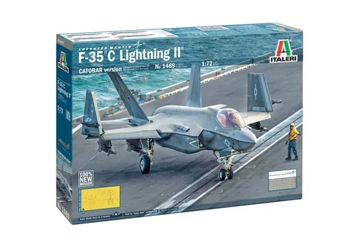 Italeri 1469 1:72 F-35C Lightning II - Detaillierter Plastikmodellbausatz, ideal für Bastler und Militärmodell-Fans