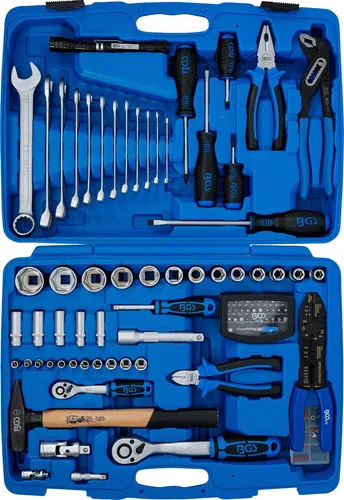 BGS 9029 Steckschlüssel-Werkzeugkoffer 117-tlg. - Werkzeug-Sets mit umfassendem Zubehör aus hochwertigem Chrom-Vanadium-Stahl, ideal für professionelle Anwendungen und Heimwerkerprojekte.