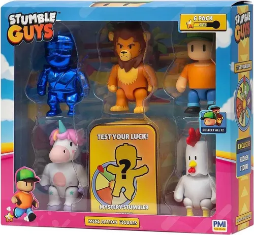 Stumble Guys Actionfigur 7.5 cm - 6er-Pack - 6 hochwertige Spielfiguren von Stumble Guys, ideal für kreative Spielstunden und Sammler, jede 7.5 cm groß.