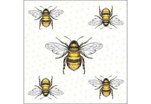 Ambiente Luxury Paper Products Papierserviette, Servietten Papier 33x33cm 3-lagig mit Bienen Motiv