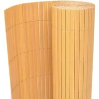 vidaXL Doppelseitiger Sichtschutzzaun 90x300cm Gelb - Dekorativer PVC-Zaun für Garten, Balkon oder Terrasse, witterungsbeständig und flexibel zuschneidbar, ideal als Sicht- und Windschutz.