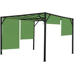 Berlinlodge Pergola, Grün, Metall, 300x212x300 cm – Stilvoller Sonnen- & Sichtschutz - Moderne Pergola aus robustem Stahl mit grünem Dach, ideal für den Garten. Bietet stilvollen Schutz vor Sonne und Blicken. Leicht zu montieren und pflegeleicht.