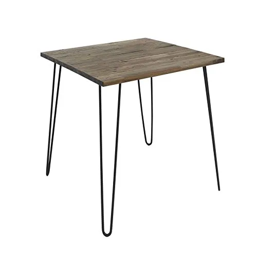 invicta INTERIOR Massiver Retro Esstisch Scorpion - 70cm - Akazie braun - Massiver Esstisch aus widerstandsfähigem Akazienholz mit einzigartiger verwitterter Oberfläche. Stilvolle Hairpin Legs aus Metall sorgen für eine elegante Retro-Optik. Ideal für Ihr Esszimmer! Maße: 70 x 75 x 70 cm.