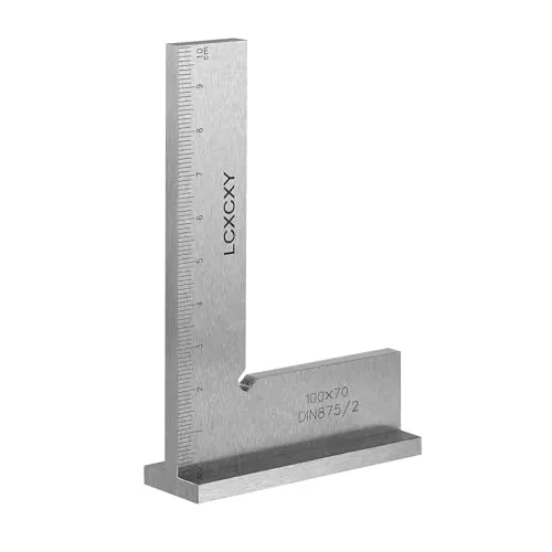 Anschlagwinkel Metall 100 x 70 mm, Zimmermannswinkel mit Messskala(cm), Massiver Schlosserwinkel Präzisions-90°- winkelmesser-Basis, Anschlagwinkel metall zur Haarwinkel in Metall Bau und Industrie