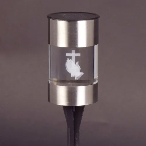 LED-Solar-Grablicht - Grablaterne aus Edelstahl - Lampen für Grabschmuck, solarbetrieben und umweltfreundlich, ideal für die stilvolle und nachhaltige Grabdekoration.