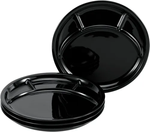 CreaTable 22921 Fondue- und Grill-Teller Set, 4-teilig in schwarz von CreaTable