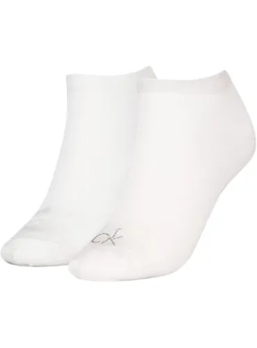 Calvin Klein Socks Damen Shiny Logo, Weiß, 35-38 EU