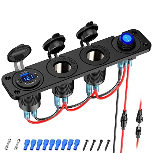 Produktbild PD 30W USB C 12V Steckdose: 4-in-1 Zigarettenanzünder mit USB-Ladefunktion