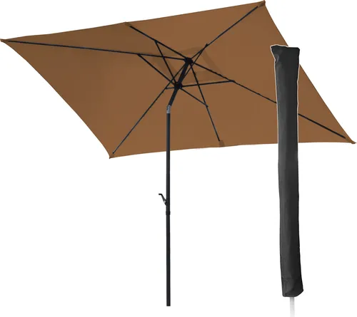SVITA Sonnenschirm 3x2 m mit Schutzhülle - Robuster Balkonschirm mit Kurbelmechanismus für einfachen Schatten – Ideal für Garten und Terrasse, Gesamtmaße: 3x2 m, Farbe: Taupe, inklusive praktischer Schutzhülle.
