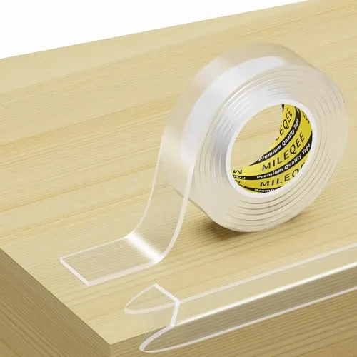 Produktbild MILEQEE Kantenschutz Transparent,20mm×1m Extra Stark Transparent Selbstklebend Eckenschutz und Kantenschutz, Verbreiterung Nano Spurloses Klebebänder,für Kühlschranks, Sinks, Glastisch Möbel