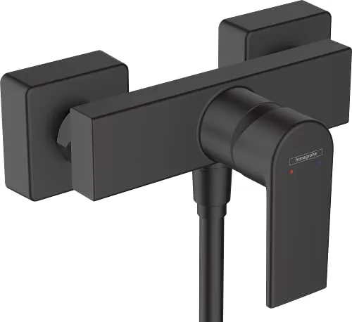hansgrohe Vernis Shape Brausearmatur 71650670 - Mattschwarz - Duscharmatur mit edlem mattschwarzen Finish, geeignet für Durchlauferhitzer und ausgestattet mit einem einstellbaren Temperaturbegrenzer für optimale Sicherheit.