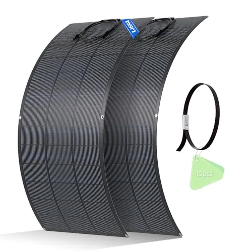ECO-WORTHY 400W Solarpanel Flexiblel,25% hohe Umwandlung | ETFE Material,18BB Monozelle für Balkon, RV, Wohnwagen, Boot, Dach, Camping, Haus, Yacht, unebene Flächen