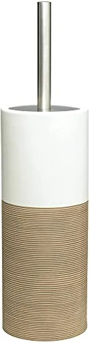 Sealskin Toilettenbürste Doppio, freistehend - WC-Bürstengarnitur aus handbemaltem Porzellan mit Aluminium-Griff. Hygienisch durch integrierten Deckel und flexibel platzierbar, ideal für jedes Bad.