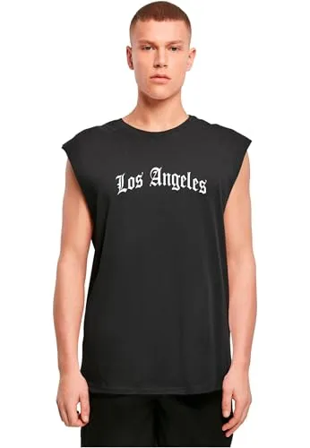 Mister Tee Los Angeles Wording Sleeveless Tee Black, XL - Tops für Herren, langlebige Qualität und bequeme Passform für optimalen Tragekomfort.