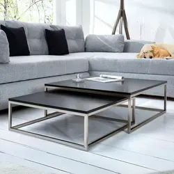 LEBENSwohnART 2er Set Design Couchtisch MENTO in schwarz von LebensWohnArt