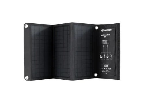 Bresser Solar Ladegerät 21W - Ultrakompaktes Solarladegerät mit USB-A- und DC-Anschluss, ideal für Camping und Outdoor-Aktivitäten