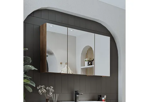 Roomart Badmöbel-Set GUSTO 120 cm – Komplett-Set mit Waschbecken und Spiegelschrank - Modernes Badmöbel-Set mit Softclose-Funktion, pflegeleicht und ideal für stilvolle Badezimmerlösungen.