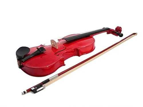 Stagg 19979 4/4 Geigenset (vollmassive Violingarnitur, Formkoffer, Bogen, Kolophonium) rot