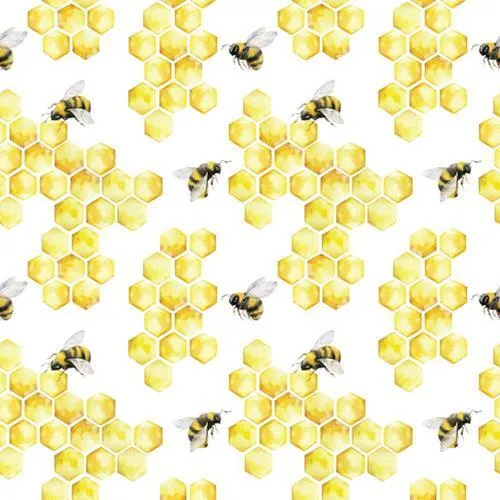 Servietten Bienen Honig Waben gelb Sommer Imker Tischdeko Honey Bees 33x33cm 20