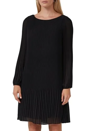 s.Oliver BLACK LABEL Plissiertes Chiffonkleid schwarz 48 von s.Oliver