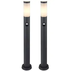 2er Set LED Garten Stehlampen mit Bewegungsmelder