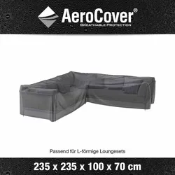 AEROCOVER Atmungsaktive Schutzhülle für L-förmige Lounge-Sets 235x235x100xH70 cm - Schutzhülle für L-förmige Loungesets, atmungsaktiv und wasserabweisend. Schützt vor Mehltau und Schimmel, verlängert die Lebensdauer Ihrer Gartenmöbel.