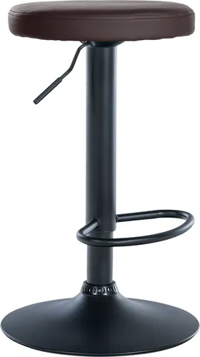 CLP Barhocker Ponte - Höhenverstellbarer Kunstlederstuhl in Braun - Stylischer Barhocker mit höhenverstellbarem Sitz von 60 bis 81 cm und bequemer Fußablage für optimalen Komfort. Ideal für moderne Küchen und Bars.