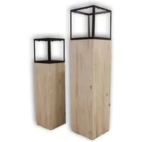 Windlichtsäule Modern 2er Set von Frank Flechtwaren