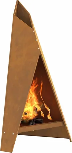 vidaXL Feuerplatz-Pyramide Schwarz 58x36x100 cm Stahl