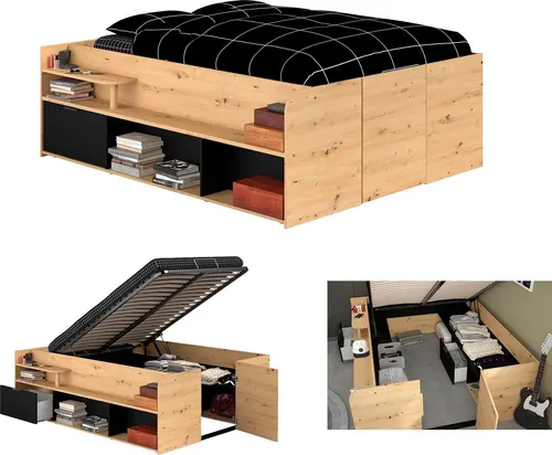 Parisot Stauraum-Hochbett Travel Artisan Eiche