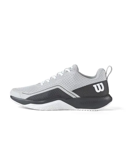 Wilson Herren Rush Pro Lite Tennis Shoe – Pearl Blue/Ebony/White, 48 EU - Tennisschuhe mit großzügiger Passform für breitere Füße, Pro Torque Chassis für Stabilität und Flexibilität, ideal für alle Beläge und maximalen Komfort.