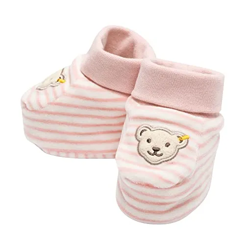 Steiff Unisex Baby Babyschuhe GOTS Baby Wellness gestreift, 2 - Hausschuhe für Jungen, kuschelig weich und rutschfest - ideal für das Laufenlernen und aus unbedenklichen Materialien gefertigt.